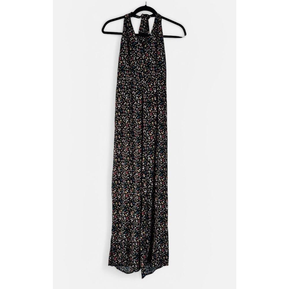 Floral Halter Wide-Leg Sleeveless Jumpsuit Size M Spring Sunmer Light Casual
